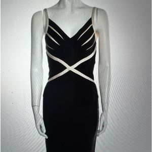 HERVE LEGER V NECK DRESS
